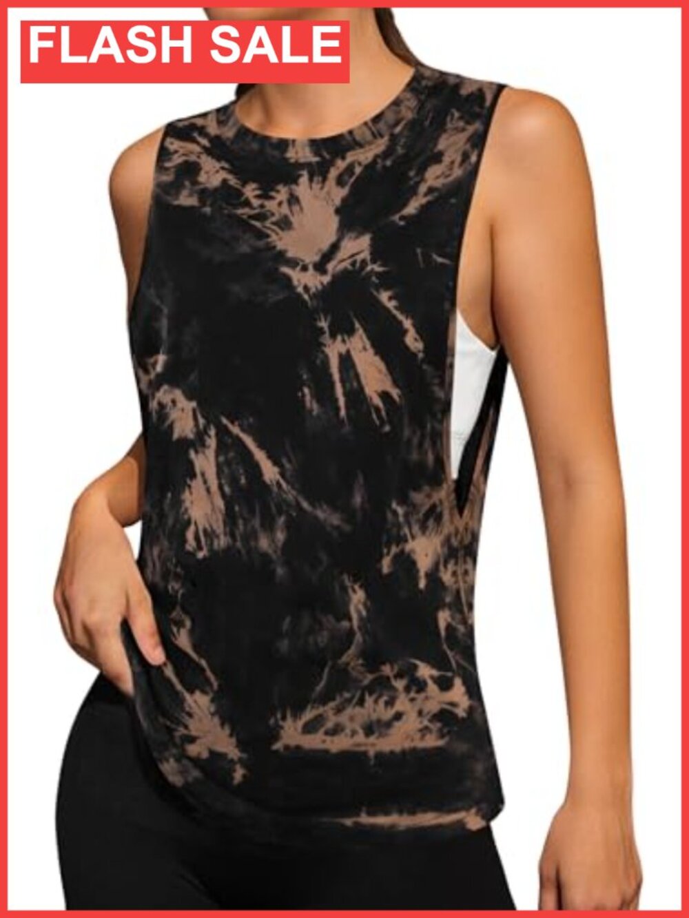 Sleeveless Workout Tank Top Cotton Elastane Muscle Tee for Women